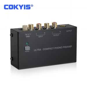 Preamplificador <span class=keywords><strong>de</strong></span> Phono Estéreo <span class=keywords><strong>de</strong></span> <span class=keywords><strong>4</strong></span> <span class=keywords><strong>Canales</strong></span> Ultra Compacto PP400, <span class=keywords><strong>Amplificador</strong></span> <span class=keywords><strong>para</strong></span> el Hogar con Interruptor <span class=keywords><strong>de</strong></span> Encendido, Construcción Metálica, Color Negro - Product Image 1