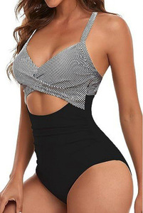 Women's Sexy One Piece Swimsuits <b>Tummy</b> <b>Control</b> Cutout High Waisted Bathing Suit Wrap Tie Back Custom Swimwear With Logo - Product Image 4