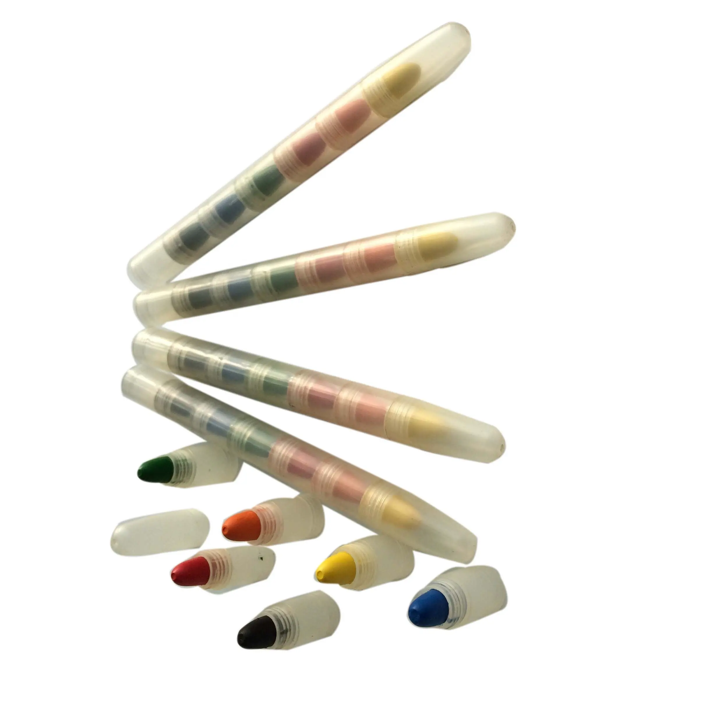 7 renk mermi şekli yığılmış plastik mum boya çocuklar için (LLC51003)