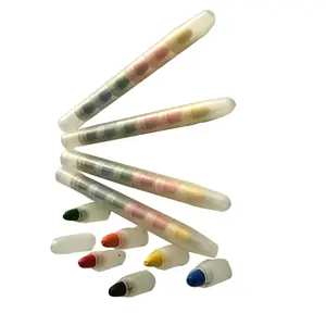 7 Warna Peluru Bentuk Ditumpuk Plastik Crayon untuk Anak-anak (LLC51003)