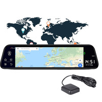 Espejo de streaming inteligente con pantalla táctil de 9,66 pulgadas, cámara de coche, 4G, internet, DVR, grabadora, Android 8,1, navegación GPS, 2GB + 16GB