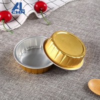 Mini tasse à gâteau écologique 60ML/2oz, récipient rond en aluminium, noir, extérieur, paquet de 100 pièces