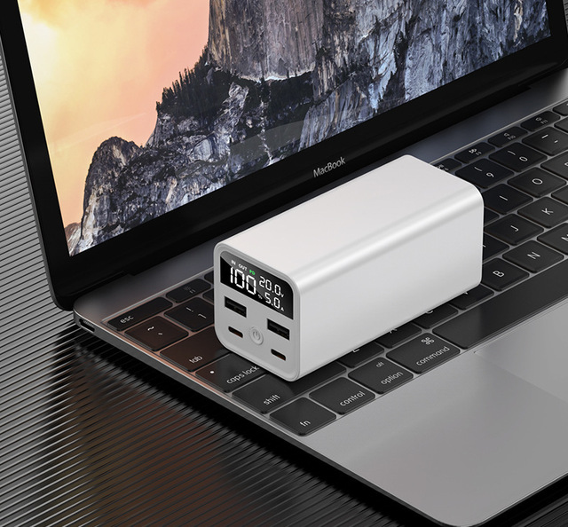 20000mAh PD60W Aluminum Waterproof Power Bank with 100W PD3.0 Type C Laptop Charger Macbook Pro Power Station