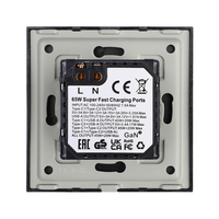65W GaN USB Type A + C + C Protocoles PD Ports de charge super rapide Charge rapide Montage mural Prise USB Charge super rapide
