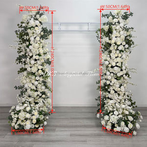 Arche de fleurs artificielles populaires en forme de corne avec roses en soie pour arrière-plan photographique, mariage et événements scolaires - Product Image 2