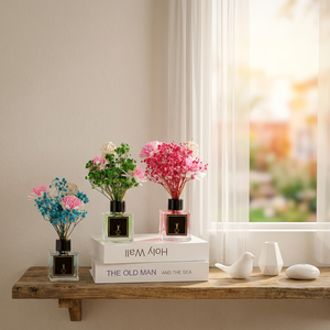 Diffuseur de parfum d'ambiance de luxe pour <span class=keywords><strong>la</strong></span> maison, fleurs séchées parfumées, huile parfumée 50 ml, diffuseur à bâtonnets en verre, coffret cadeau pour le bureau - Product Image 2