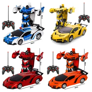 Regalo di natale giocattolo rc auto elettrica Robot auto elettrica trasformazione RC Robot deformazione regali di natale trasforma macchinina