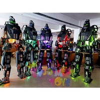 Traje de disfraz de Robot de alta calidad, transformadores de tamaño adulto portátiles, trajes de disfraz de Robot Zanco Led para Cosplay humano