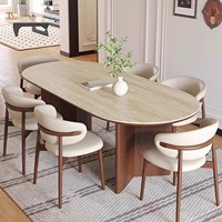 Meubles de salle à manger en bois massif modernes Runwood, ensemble table et chaises extensibles