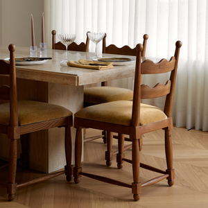 เก้าอี้รับประทานอาหารสไตล์ฝรั่งเศสสมัยใหม่ เฟอร์นิเจอร์ร้านอาหาร คาเฟ่ เก้าอี้ไม้เนื้อแข็ง พนักพิงสูง เก้าอี้จัดเลี้ยง - Product Image 4