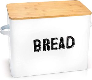 White Bread Box for Kitchen Countertop, food Storage Container Bread Keeper, Bread Holder