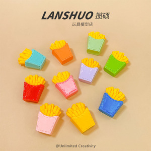 Aimants de réfrigérateur en résine plastique en forme de frites miniatures, ensemble multicolore pour la décoration et les cadeaux d'anniversaire - Product Image 5
