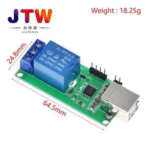 JTW USB <b>Relay</b> Module 10A 250VAC 30VDC Single Channel PCB Mount Screw Terminal For PC Control - Product Image 4