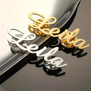 Cá Nhân Thép Không Gỉ Tên Trâm Ve Áo <span class=keywords><strong>Pin</strong></span> Tùy Chỉnh Thư <span class=keywords><strong>Pin</strong></span> Cho Phụ Nữ - Product Image 1