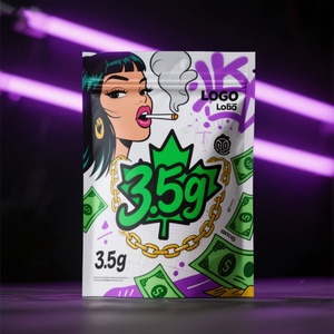 In Stock Custom Printing Own logo Food Edible Resealable Smell Proof Stand up Pouch Packaging 3.5g/7g/1oz/1lb Mylar <b>Bag</b> - Product Image 4