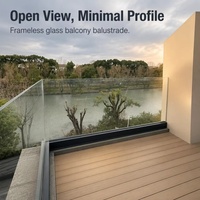 Garde-corps en verre trempé ultra clair gris mat personnalisé balustrade de balcon en verre sans cadre