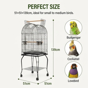 Cage à oiseaux luxueuse avec support, cage élégante pour <span class=keywords><strong>perroquet</strong></span>, cage à oiseaux, cage à canaris avec plateau, bols en acier inoxydable pour cockatiel - Product Image 1