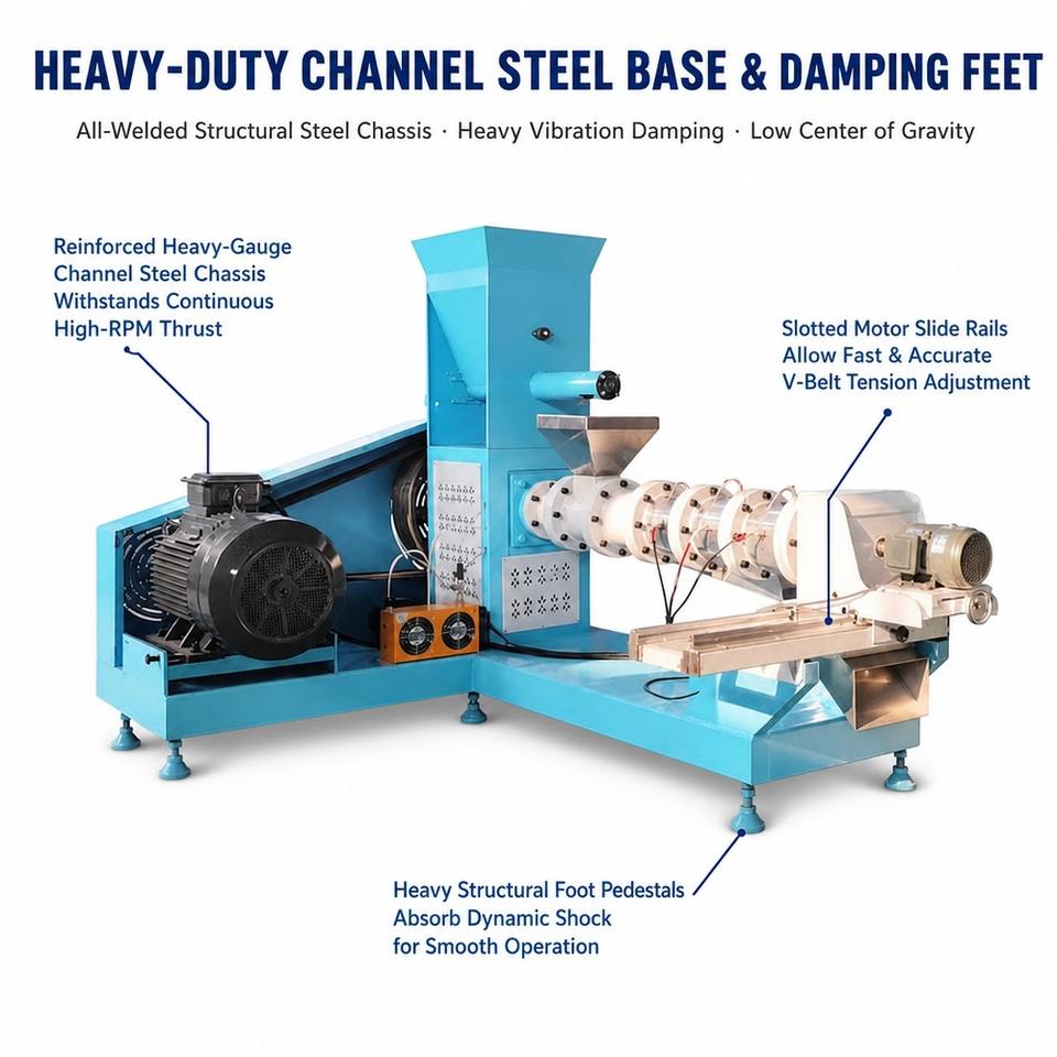 Extruder Line Machine Vertical Pneumatic Upgraded Animal Feed Floating Fish Extruder Machine ...