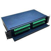 Kotak Terminal Serat Optik Tipe Drawer 2U ODF 48 Port SC APC Simplex Berkinerja Tinggi FTTH 5G Rak Terpasang