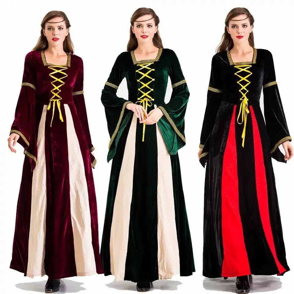 Coldker हेलोवीन महिलाओं मध्यकालीन Cosplay कॉस्टयूम पुनर्जागरण ग्रीक <span class=keywords><strong>देवी</strong></span> राजकुमारी रानी कपड़े लड़कियों चरण विंटेज पोशाक