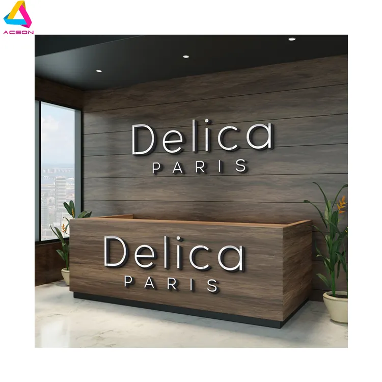 Panneau d'affichage extérieur personnalisé avec logo 3d pour bureau, intérieur, intérieur, entreprise de conception de signalisation intérieure avec lettres