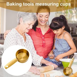 Custom 20ML Solid Liquid Measuring Scoop ISO9001 430 Gold Measuring Cups and Spoons Set Stainless Steel - Product Image 4