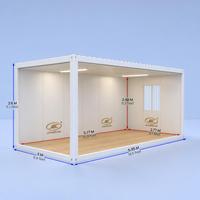 Maison conteneur préfabriquée modulaire démontable de 20 pieds, prête à l'emploi, avec isolation EPS et structure en acier, idéale pour chambre d'hôtel.