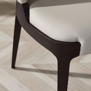 Chaises modernes minimalistes en bois massif et bois ciré blanc - Sièges pour salle à manger, salon et restaurant - Product Image 3