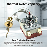 Thermostat à tube capillaire certifié CE pour fours domestiques, de cuisine et de restauration commerciale, dispositifs de chauffage, réinitialisation manuelle avec raccord à écrou