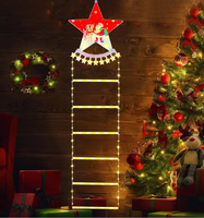 Kletternder Weihnachtsmann mit LED-Lichtern für Weihnachtsbaum, Zuhause, Zimmer, Fenster, Wanddekoration, Outdoor-Festdekoration