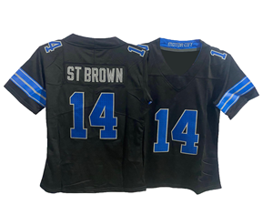 Jersey Sepak Bola Remaja Kota Detroit Terlaris 26 Gibbs 97 Hutchinson 16 Goff 14 St. Brown 20 Sanders Jahitan Berkualitas - Product Image 2