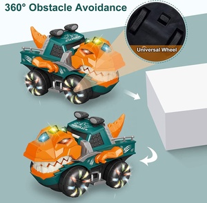 Giocattoli di dinosauro auto con luce lampeggiante e suoni, camion giocattolo per evitare ostacoli a 360 gradi, <span class=keywords><strong>macchinine</strong></span> di dinosauri giocattolo a batteria - Product Image 2
