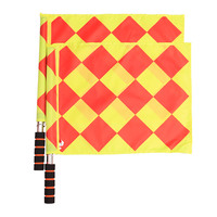 Fourniture en gros de drapeaux de bord de terrain de football, drapeaux de signalisation d'angle, drapeaux de départ, drapeaux de main pour arbitre, en acier inoxydable, imperméables, en mousse ABS, larges
