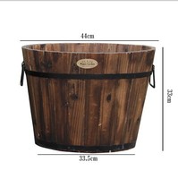 Ensemble de 3 trous de drainage de conception de seau de jardinière en bois d'intérieur/extérieur faits à la main pour la plantation de sol de bureau à la maison