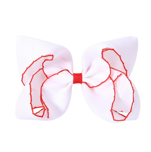 OKAY Custom 6 pulgadas <span class=keywords><strong>JOJO</strong></span> Grosgrain Hair Clip Bows con Moon Stitch Trim Edge para Baby Girl Accesorios - Product Image 2