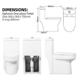 Manufacturer Wholesale <strong>Black</strong> S-trap Inodoros Modernos Water Closet Sanitary Ware Floor Mounted Bathroom Ceramic One Piece <strong>Toilet</strong> - Product Image 3