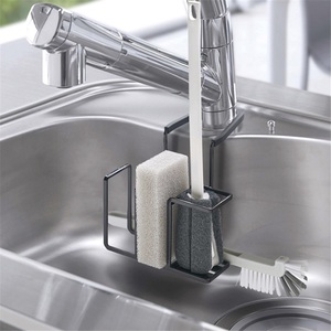 Modern Hotel Kitchen Faucet Drain Rack Steel Ball Sponge Cleaning Brush Storage <b>Sink</b> Hanging <b>Basket</b> Wall-Mounted Eco-Friendly - Product Image 1