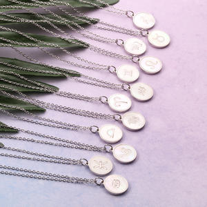 Collier pendentif en coquillage plaqué or, bijoux hawaïens, symbole du zodiaque féminin en acier inoxydable coréen, Astrologie - Product Image 5