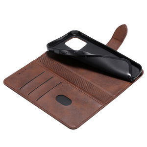 เคสโทรศัพท์แบบพับได้ทำมือจากหนังวัวลายธรรมชาติ พร้อมช่องใส่บัตรและขาตั้งแม่เหล็กแบบซ่อน สำหรับ 17 Pro Max/ - Product Image 4