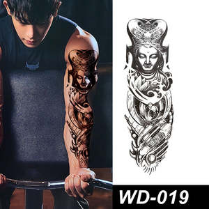 Venta al por mayor negro colorido <span class=keywords><strong>flor</strong></span> grande brazos tatuajes populares hombres mujeres impermeable personalizado cuerpo <span class=keywords><strong>tatuaje</strong></span> temporal pegatina - Product Image 5