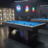 Professioneller Billardtisch mit Kugelrücklaufsystem, Schieferplatte und Holzrahmen, 9-Ball Amerikanischer Billardtisch, 9ft 8ft