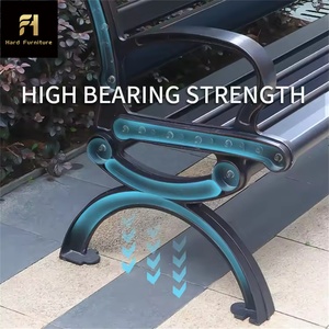 Modern Double Seat <strong>Wooden</strong> Garden Courtyard <strong>Benches</strong> Factory Hot <strong>Sale</strong> Aluminum Black Iron <strong>Bench</strong> for Park School Hotel-Outdoor - Product Image 2