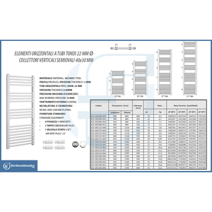 Porte-serviettes droit blanc Kalura 1500, 600 mm x 650 mm, entre centres de radiateurs - Product Image 2