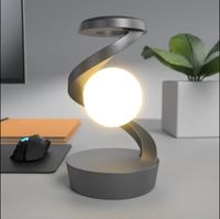 Luz de carga inalámbrica de levitación de suspensión Ambiente RGB con función de carga rápida para teléfonos Lámpara de noche giratoria inteligente