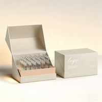 Boîte cadeau cosmétique à double porte pliable, fermeture magnétique, carton recyclable, logo personnalisé, options de couleur, commandes en gros