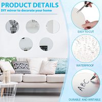 4/6/8/10 inch Adhésif Rond Mural Acrylique Miroirs Muraux Sans Cadre Miroirs Muraux pour Chambre à coucher Salle de Bain Décoration Artisanale