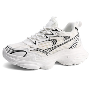 Baskets décontractées homme printemps-été respirantes basses grande taille avec talonnette invisible rehaussante et semelle épaisse style Dad Shoes - Product Image 4