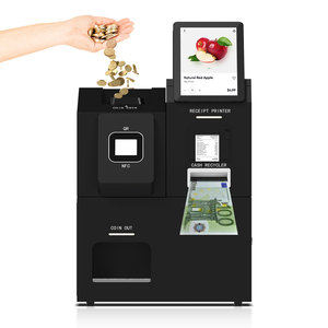 Kiosque de restauration rapide en libre-service avec lecteur de codes-barres, accepte les pièces et les billets, distribue le change, accepte les paiements par code QR pour les restaurants en libre-service - Product Image 3
