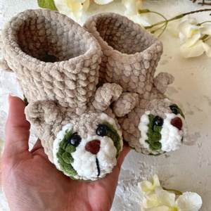 Chaussons Bébé en Coton Tricoté Doux et Mignon à Motif Ours Cartoon <span class=keywords><strong>pour</strong></span> Enfants, Nouveau Style Chaussures de Lit en <span class=keywords><strong>Crochet</strong></span> <span class=keywords><strong>pour</strong></span> Bébé - Product Image 4