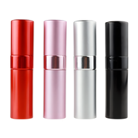 Atomiseur de parfum de voyage 8 ml, flacon en aluminium avec bouchon pulvérisateur rotatif, pompe rechargeable, conteneur cosmétique, impression sérigraphique, flacon en métal